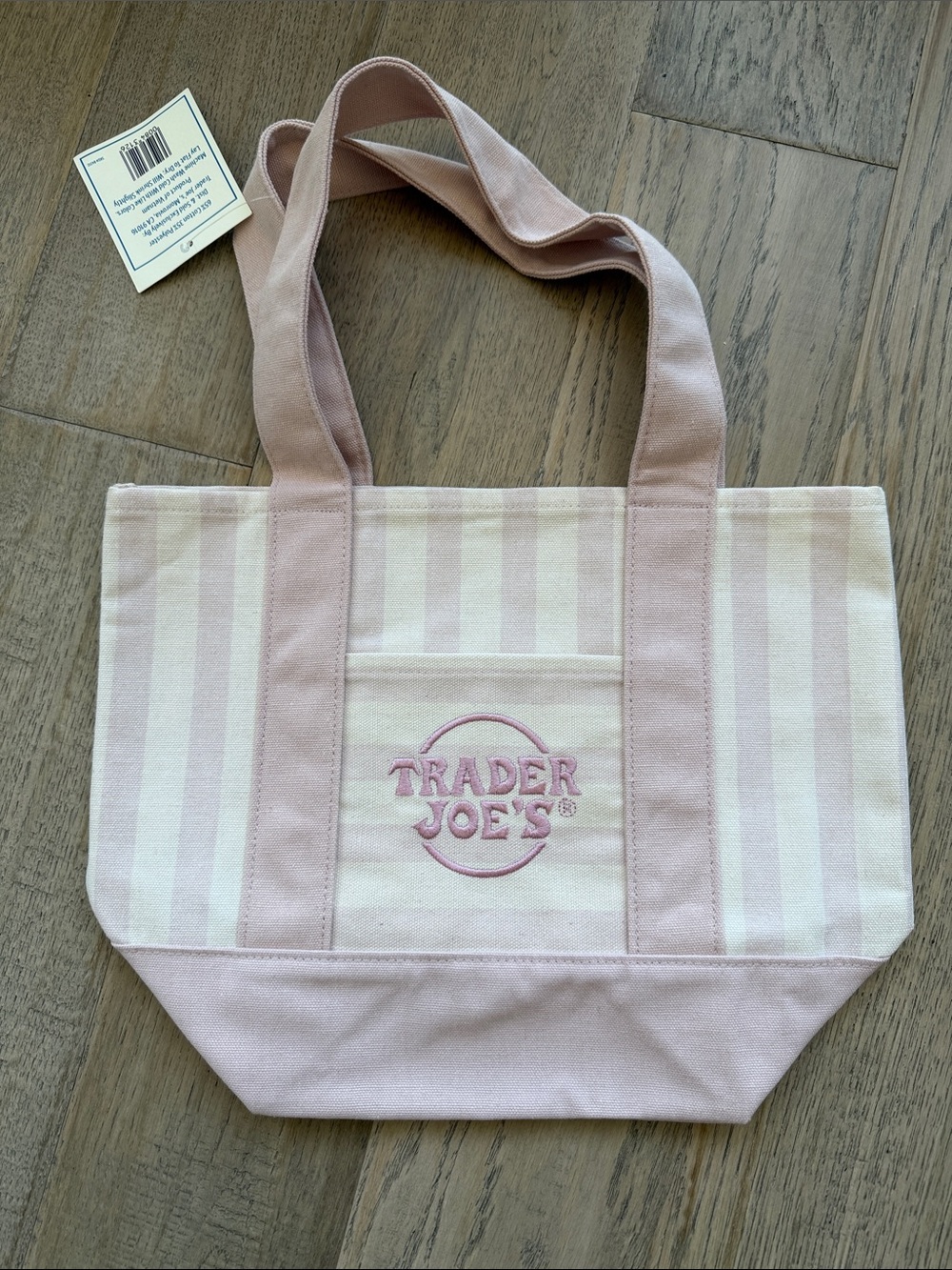 Trader Joe’s Pink Stripe Canvas Tote Bag